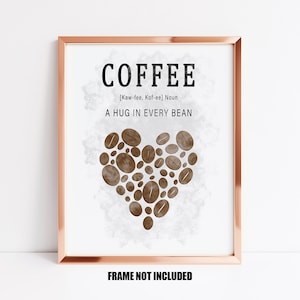 Coffee definition print, Coffee picture for kitchen, Coffee fan gift, Coffee lovers present, Home wall decor, Kitchen wall picture