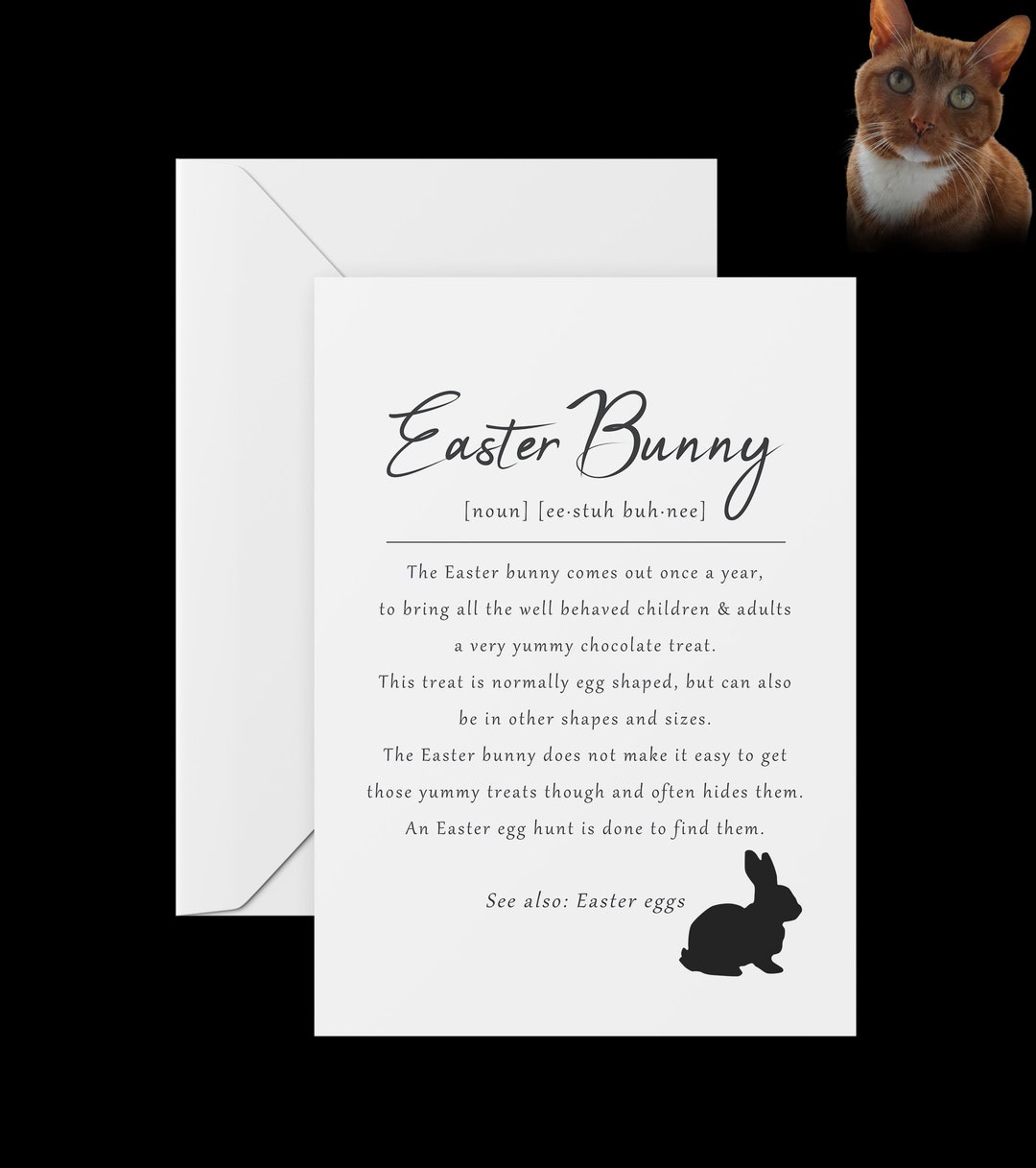 Easter Bunny Definition Card Easter Card Easter Egg Hunt Etsy