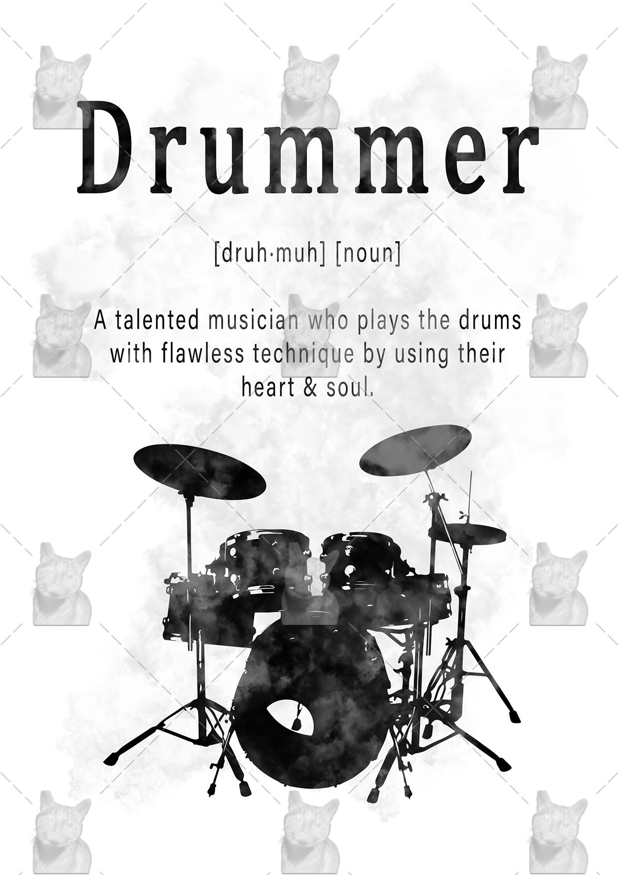 Drummer Definition Greetings Card Drum Player Card Drums Etsy