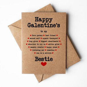 Carte de Saint-Valentin pour meilleure amie, carte de Saint-Valentin, carte de Saint-Valentin meilleur ami, cartes de Saint-Valentin uniques, cartes de Saint-Valentin