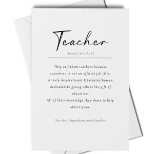 Tarjeta de definición de maestro, tarjeta de agradecimiento de maestro, tarjeta de salida de maestro, tarjeta de fin de período para maestro, tarjeta de apreciación de maestro, mejor maestro
