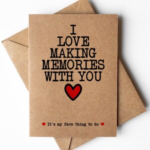 Carte J'aime créer des souvenirs avec vous, jolie carte d'anniversaire, jolies cartes kraft, carte de la Saint-Valentin, carte Je t'aime, carte Juste parce que, carte souvenir