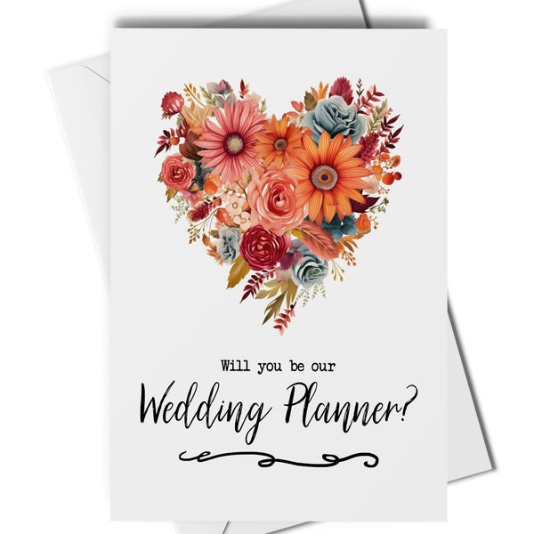 Will you be our wedding planner card, wedding planner proposal card, wedding organiser, wedding coordinator, wedding vendor card