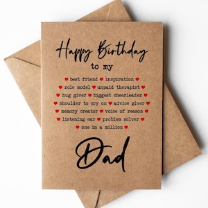 Carte d'anniversaire de papa, carte d'anniversaire de père, meilleure carte d'anniversaire de papa, carte de papa sur un million, carte de fille, carte de fils, papa aimant