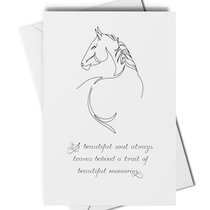 Tarjeta de condolencias o impresión artística sobre caballos, regalo conmemorativo de caballos, regalo de recuerdo de caballos, duelo por un caballo, tarjeta por la pérdida de un caballo, tarjeta por la pérdida de una mascota