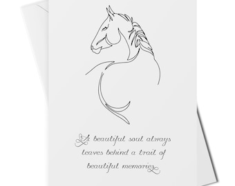 Horse sympathy card or art print, horse memorial gift, horse remembrance gift, horse bereavement, loss of a horse card, pet loss card