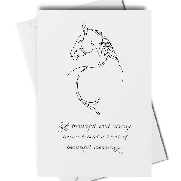 Horse sympathy card or art print, horse memorial gift, horse remembrance gift, horse bereavement, loss of a horse card, pet loss card