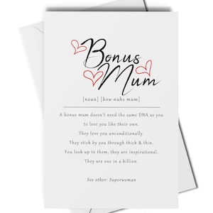 Carte de définition de maman en prime, cadeau de maman en prime, carte de belle-mère, carte d'amour pour belle-mère, carte pour belle-mère, carte pour maman au travail