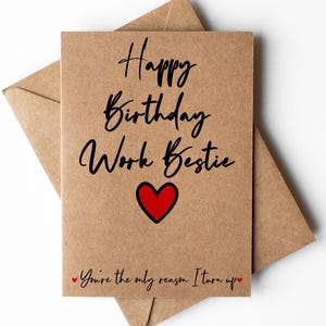 Carte de joyeux anniversaire meilleure amie au travail, carte de collègue, carte de meilleur ami de travail, carte d'anniversaire de collègue de travail, carte d'anniversaire de femme de travail, cartes pour le travail