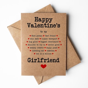 Tarjeta del día de San Valentín para novia, linda tarjeta para novia, tarjeta sentimental para novia, tarjeta romántica para novia, linda tarjeta de San Valentín, para ella