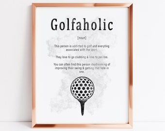 Golfer definition art print, golf decor, golfer birthday gift, golf gift, funny golfing gift, golf wall picture, golfing print, golf art