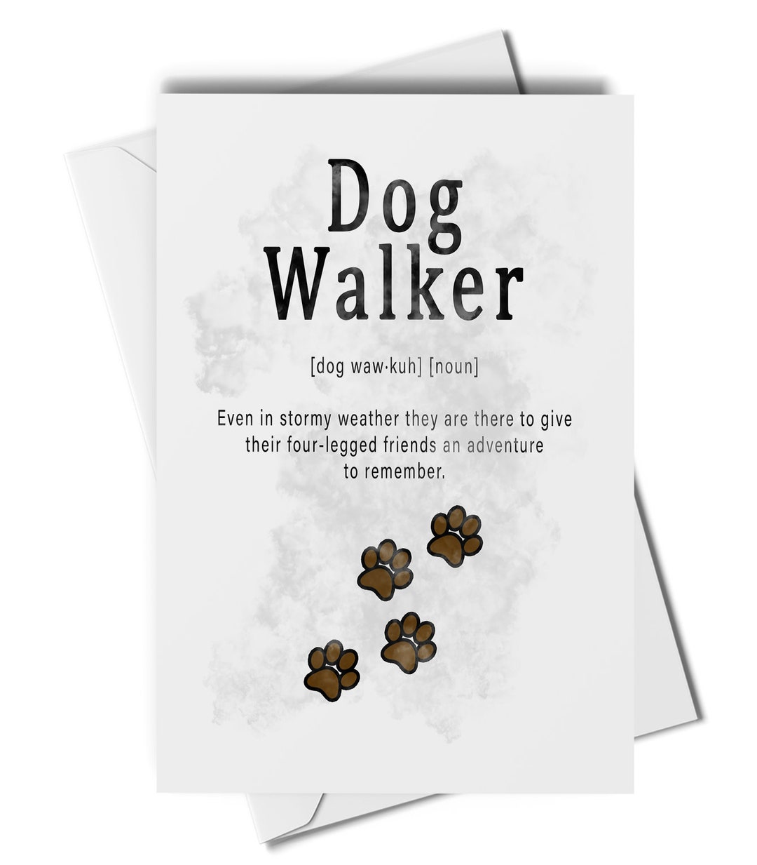 Dog Walker Definition Art Print Or Greetings Card Thank You Dog Walker 
