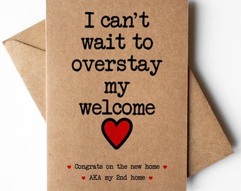 Funny new home card, congratulations on the new home card, moving house card, house move card, best friend new home card, First home card