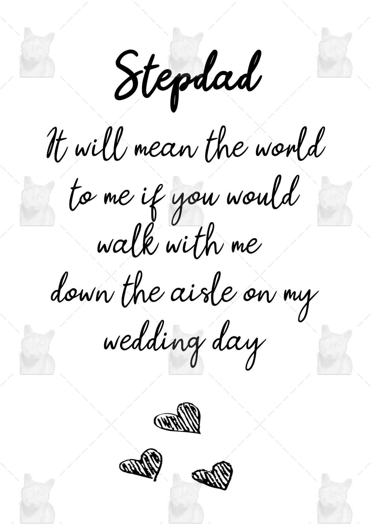 Stepdad Will You Walk Me Down the Aisle Card, Stepdad Proposal Card ...