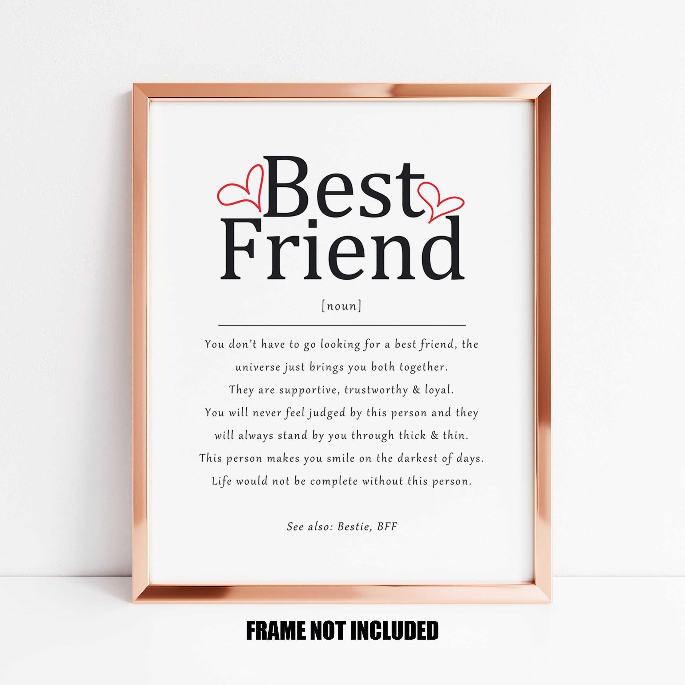 Bestie definition, Best friend definition, Bestie meaning, Friendship  Quote, Best friend Gift, Best Friend Quote, Deep meaningful friendship art  