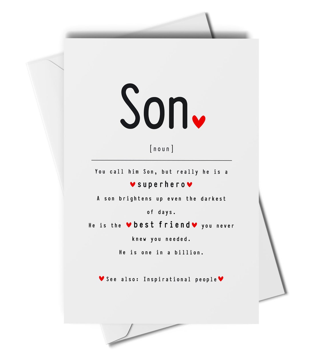 Son Definition Card Son Card for Any Occasion Loving Son - Etsy