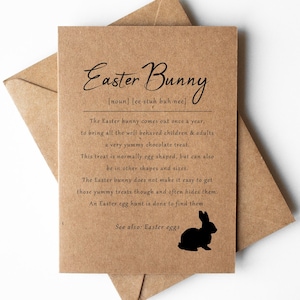 Tarjeta de definición de conejito de Pascua, tarjeta de Pascua, tarjeta de búsqueda de huevos de Pascua, invitación a la búsqueda de huevos de Pascua, regalo de Pascua, tarjeta de conejito de Pascua, liebre de Pascua