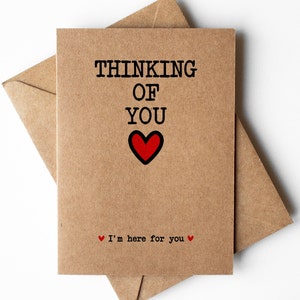 Pensando en tu tarjeta, estoy aquí para tu tarjeta, perdón por tu tarjeta de pérdida, tarjeta de simpatía simple, tarjeta de amor de envío, tarjeta reflexiva
