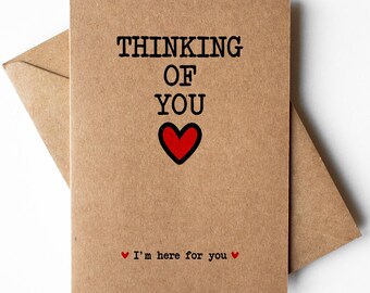 Thinking of you card, I'm here for you card, sorry for your loss card, simple sympathy card, sending love card, thoughtful card