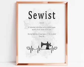 Sewist definition card or art print, sewist card for any occasion, sewist wall print, sewist home decor, craft room wall art, sewist gift