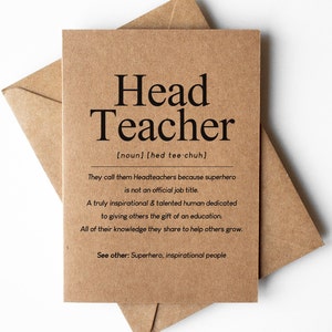 Tarjeta de definición de director, recuerdo de director, tarjeta de directora, tarjeta de director, tarjetas de fin de curso escolar, tarjeta de director