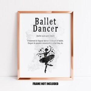 Impresión de arte de definición de bailarina de ballet o tarjeta de felicitación, regalo para bailarina de ballet, tarjeta para bailarina de ballet, regalo de profesor de ballet, regalo de amante del ballet