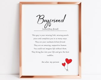 Boyfriend definition art print, gift for boyfriend, best boyfriend gift, anniversary gift for boyfriend, valentines gift for boyfriend
