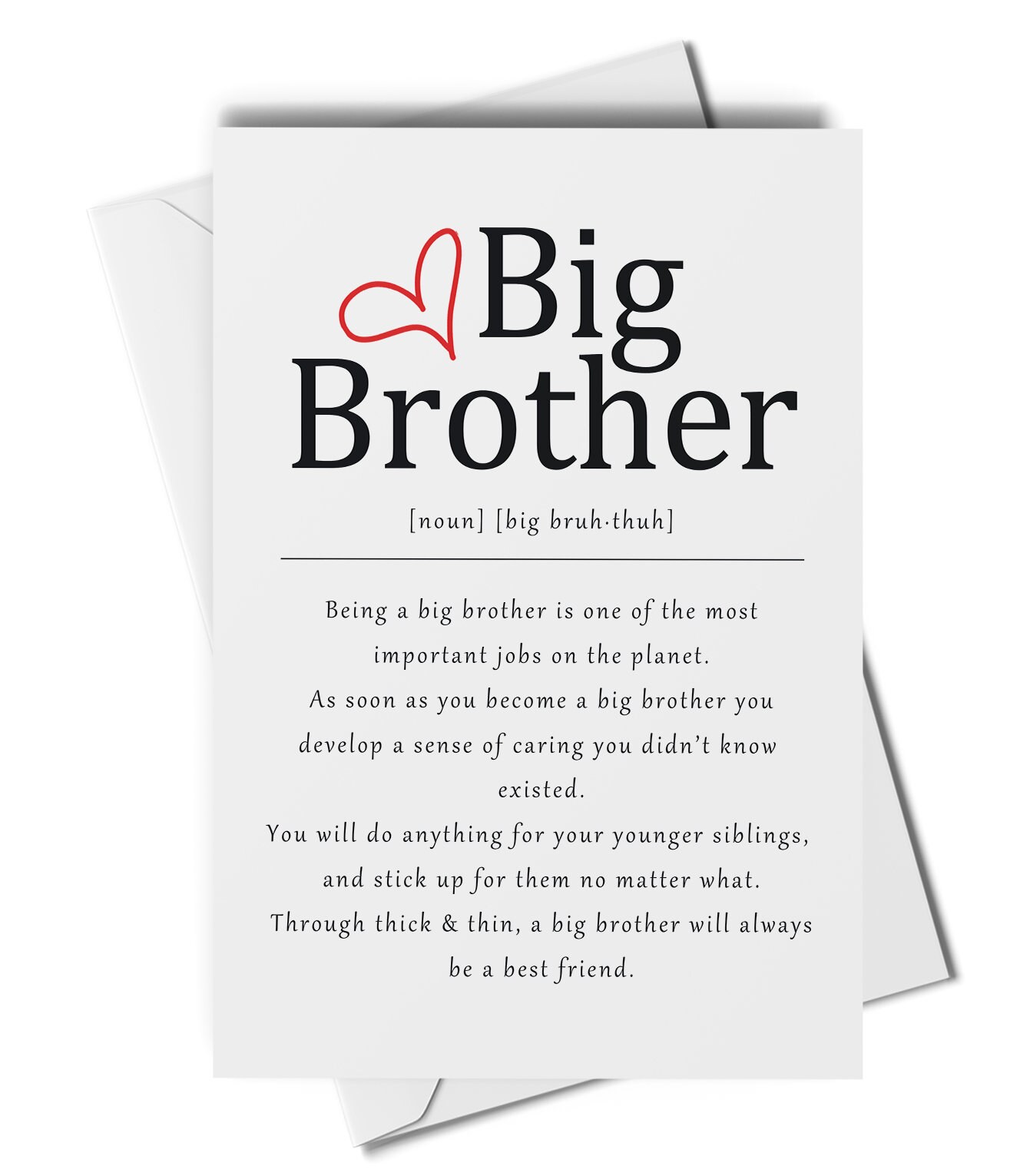 Big Brother Definition Card, Card for Big Brother to Be, Big Brother Appreciation Card, Birthday Card for Big Brother, Brother Announcement - Etsy