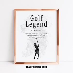 Tarjeta de felicitación de definición de leyenda del golf femenino o impresión de arte, regalo para golfista, regalo de golf, tarjeta de cumpleaños para golfista, impresión de golf