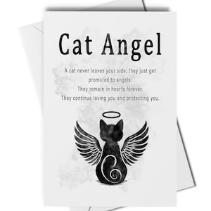 Tarjeta de ángel de gato, pérdida de gato, tarjeta de simpatía para gato, tarjeta de pérdida de mascota, tarjeta de duelo de gato, tarjeta conmemorativa de mascota, tarjeta conmemorativa de gato, tarjeta de gato