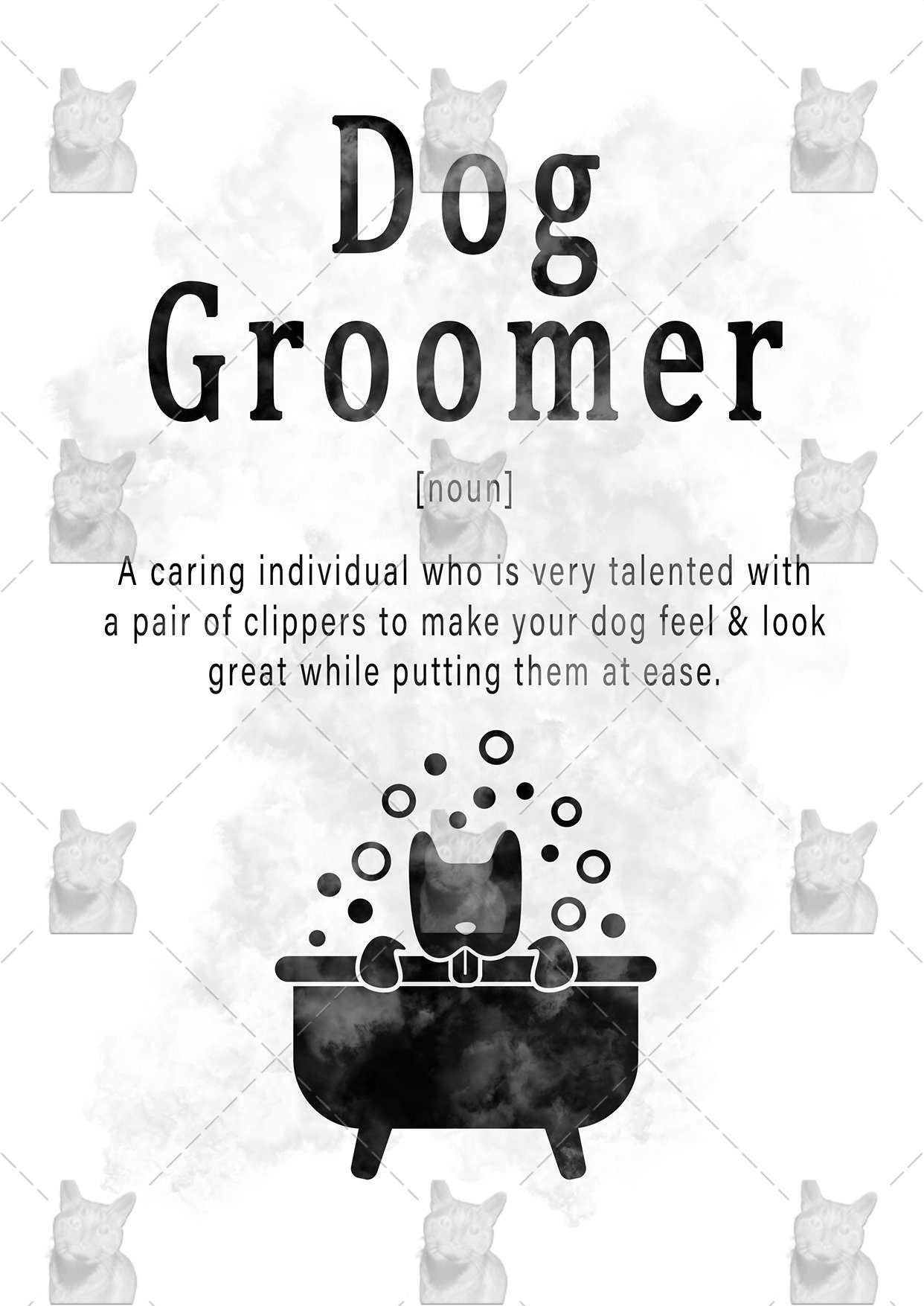Dog Groomer Definition Card, Christmas Card for Dog Groomer, Thank You