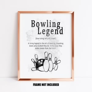 Tarjeta de definición de leyenda de los bolos o impresión de arte, regalo para el jugador de bolos, tarjeta para el jugador de bolos, decoración de bolos, regalo para el jugador de bolos, regalo para el equipo de bolos
