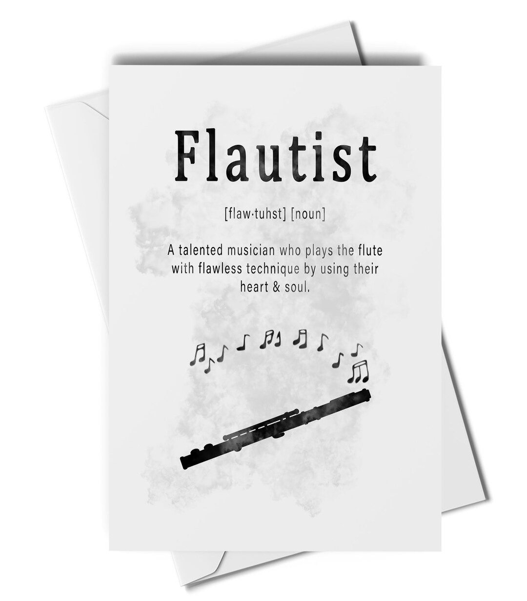 Flautist Definition Greetings Card Card for Flute Player Etsy