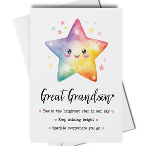 Bisnieto eres una tarjeta estrella o una impresión de arte, tarjeta de bisnieto bien hecha, regalo sentimental de bisabuelos, nuevo bisnieto