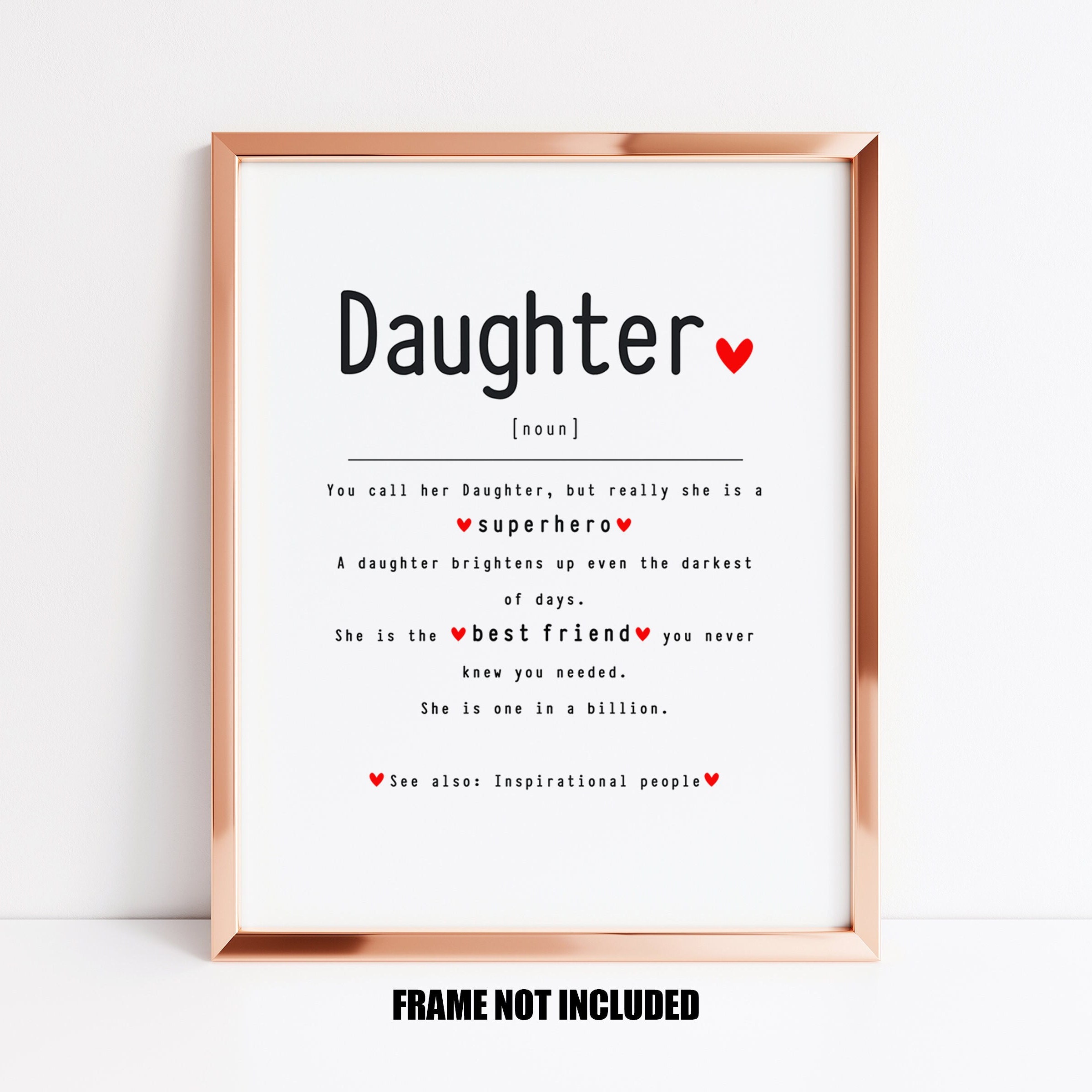 Daughter Definition Art Print, Sentimental Daughter Gift, Daughter 