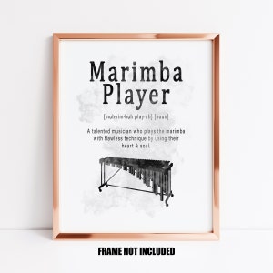 Impresión de arte de definición de marimba o tarjeta de felicitación, regalo para marimba, regalo amante de la marimba, tarjeta para marimba, arte de la sala de música
