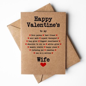 Carte de Saint-Valentin pour femme, carte de femme mignonne, carte de mari, cartes de Saint-Valentin mignonnes, carte de femme sentimentale, carte de femme aimante, cartes de femme