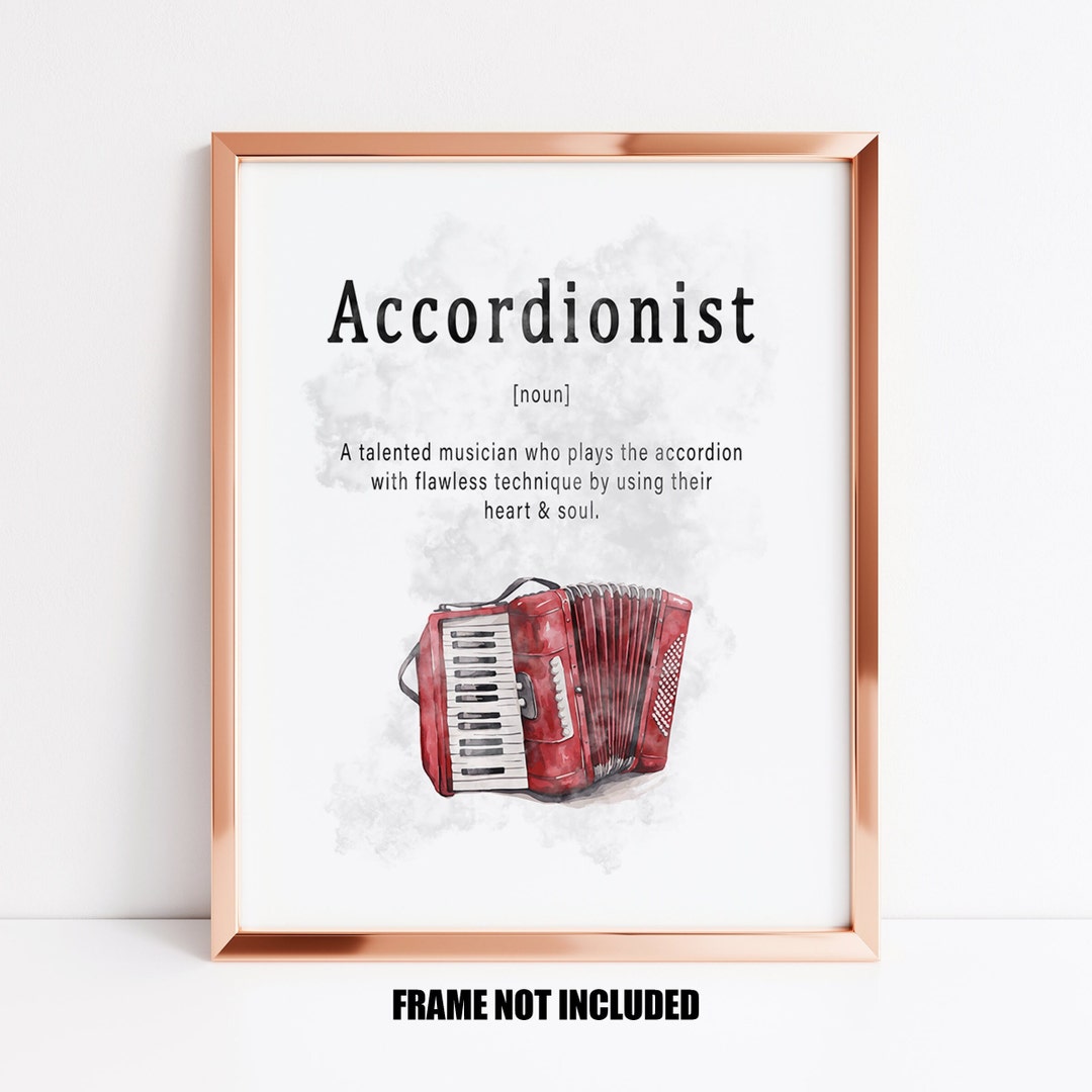 Accordionist Definition Art Print Gift for Accordion Player Etsy