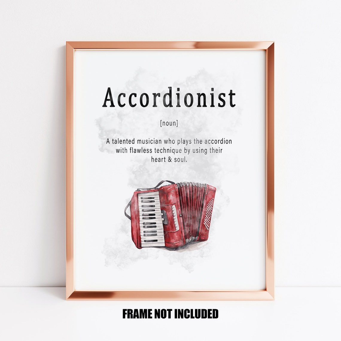 Accordionist Definition Art Print Gift for Accordion Player Etsy