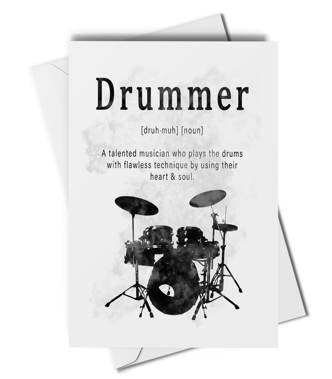 Drummer Definition Greetings Card, Drum Player Card, Drums Birthday