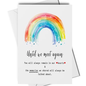 Carte Jusqu'à ce que nous nous revoyions, carte de sympathie arc-en-ciel, carte de perte arc-en-ciel, carte de deuil arc-en-ciel, carte du souvenir arc-en-ciel