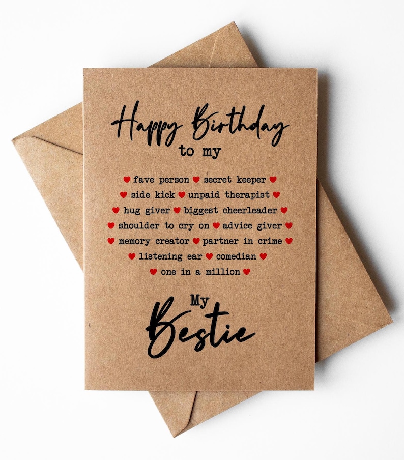 Happy Birthday Bestie Card, Bff Birthday Card, Best Friend Birthday ...