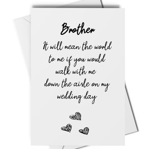 Carte Frère, veux-tu me guider, frère de la mariée, carte de proposition de frère, cadeau frère de la mariée, carte de mariage, faveur