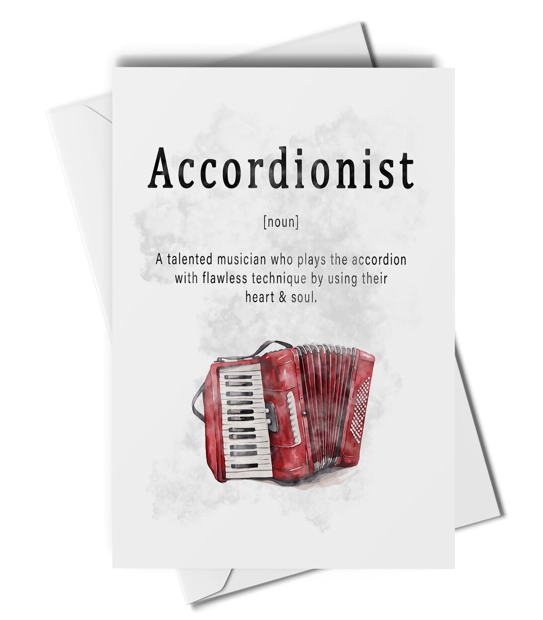 Accordionist Definition Greetings Card Card for Accordion Etsy