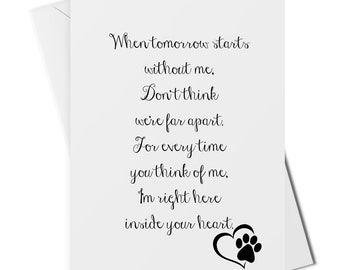 Pet with sympathy card, pet loss, pet memorial card, pet remembrance card, dog loss card, cat loss card, pet condolence card, paw print card