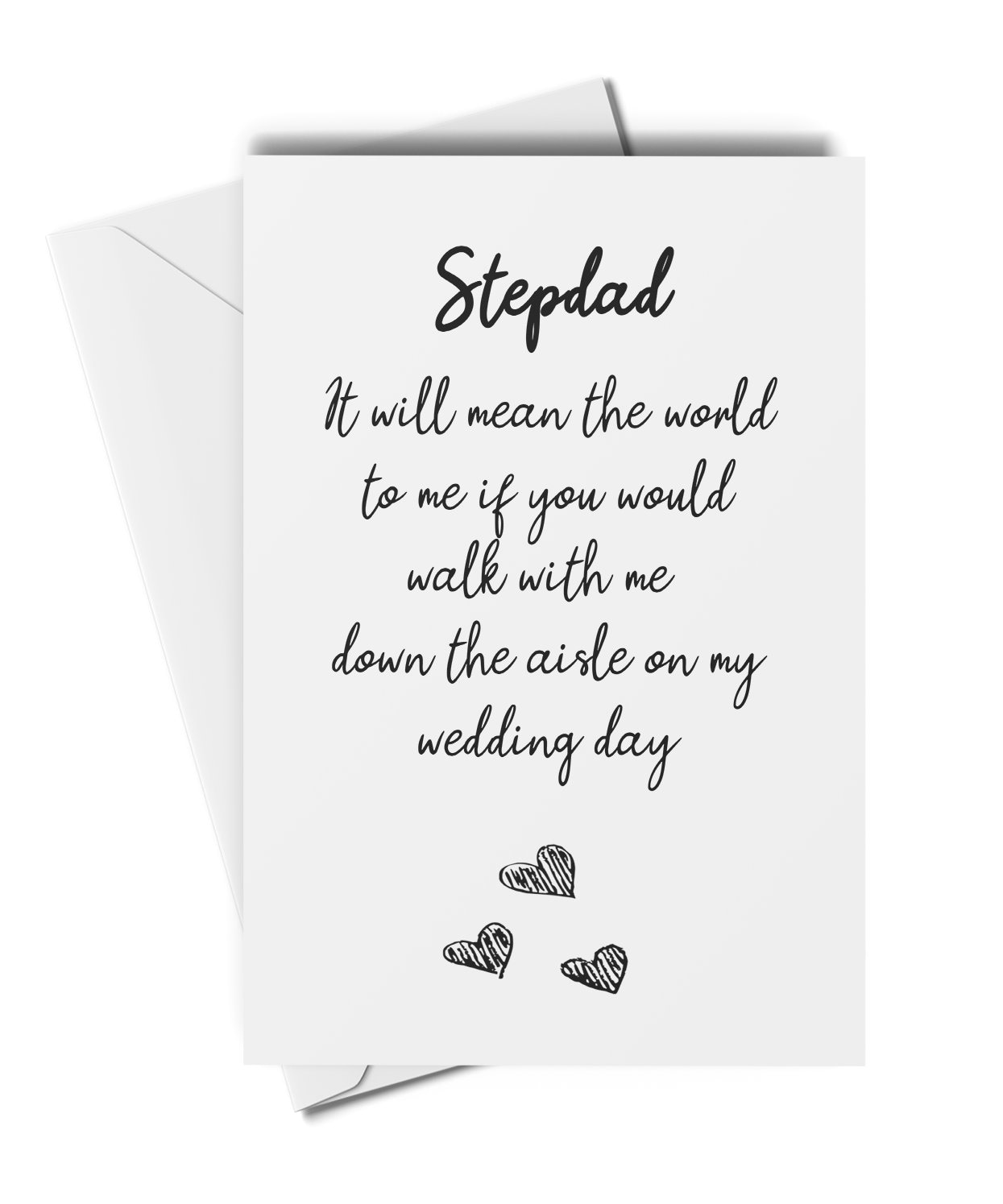 Personalised "Will You Walk Me Down The Aisle?" Card For Dad/Stepdad - A6 Wedding Invitation