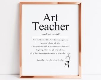 Definizione di insegnante d'arte stampa artistica, regalo per insegnante d'arte, grazie insegnante d'arte, regalo di fine anno scolastico, decorazione per aula d'arte, regali scolastici