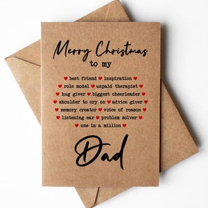 Carte de Noël pour papa, carte de père Noël, meilleure carte de Noël pour papa, carte de Noël d'amour pour papa, carte de Noël spéciale papa, meilleur ami de papa