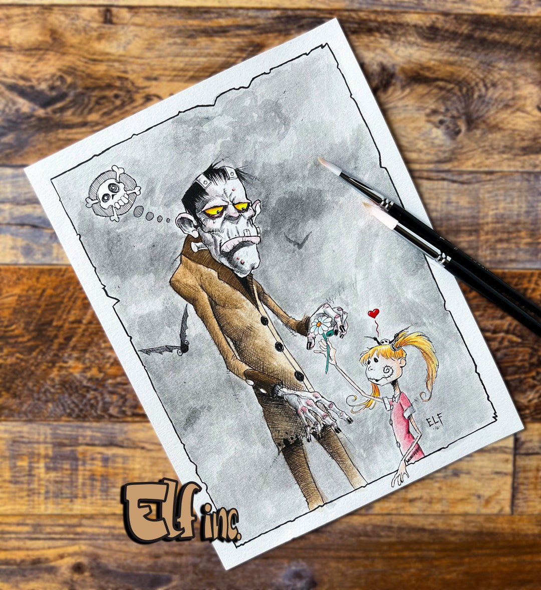 Frankensteins Monster Original Painting by elf Etsy