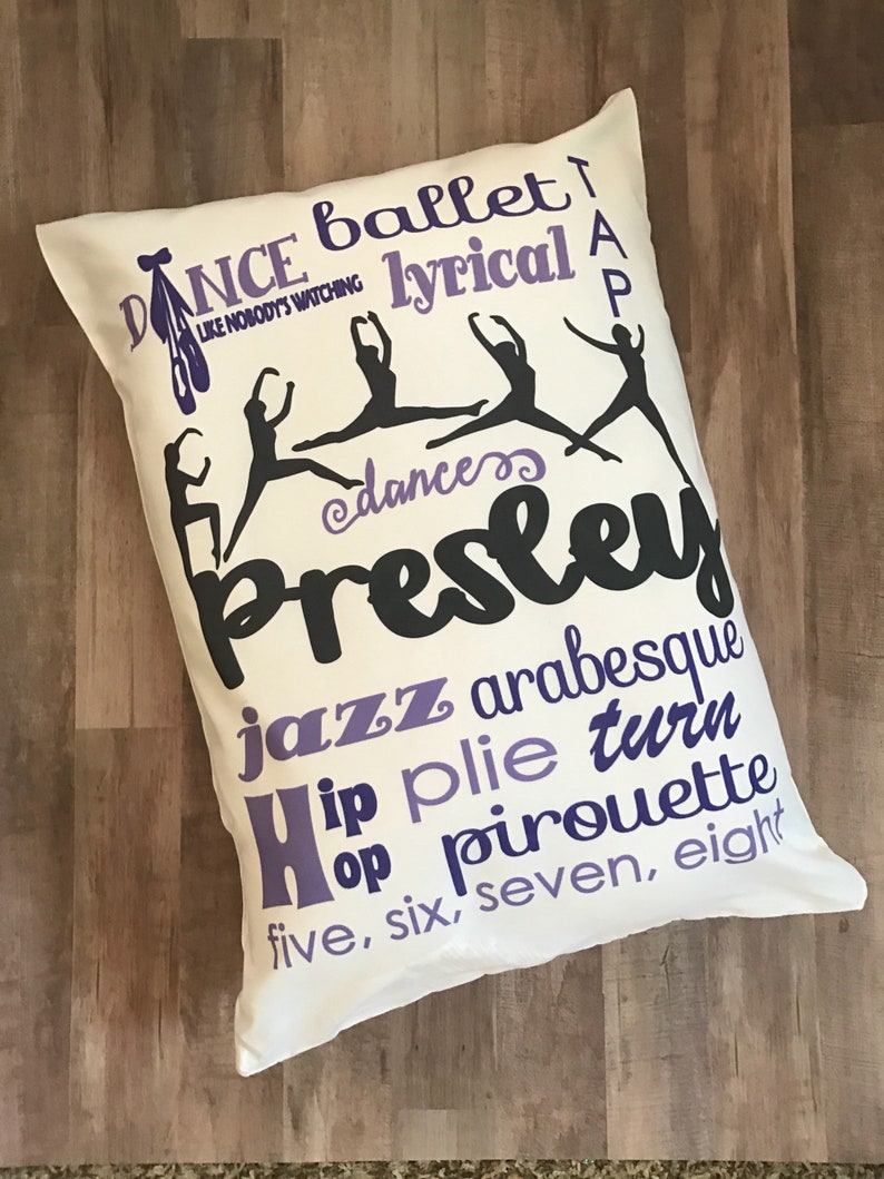 Custom dance travel pillow custom dancer pillowcase dance Etsy